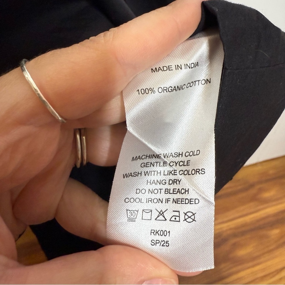 Quince 100% Organic Cotton Poplin Tiered Maxi Dress Black NWT Small - Picture 8 of 13